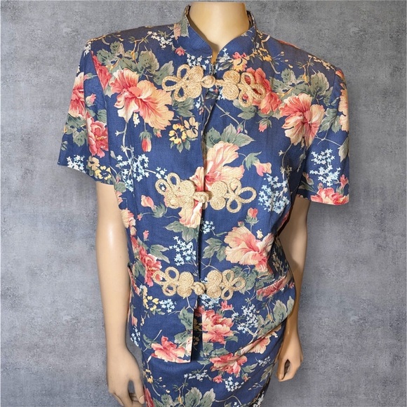 Vintage 80’s Donna Morgan women’s , timeless floral 2 piece skirt suit size 12 - Picture 5 of 16